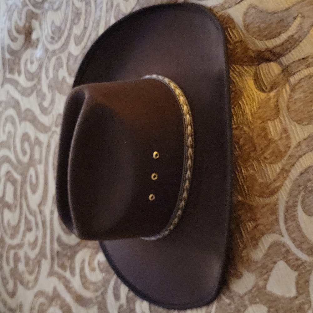 Pigalle Western Style pinch front felt brown braid band Cowboy hat Small New …